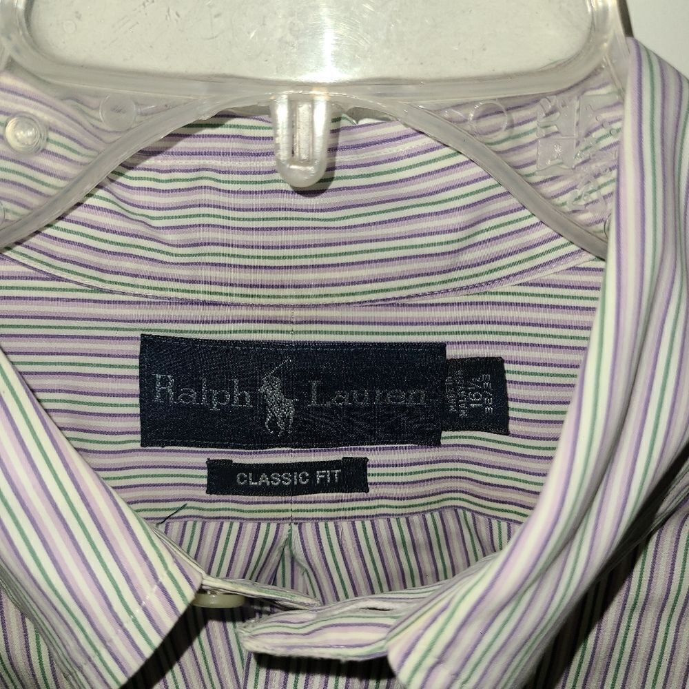 Ralph Lauren Classic Fit Men's Pinstripe Dress Shirt - Picture 5 of 10